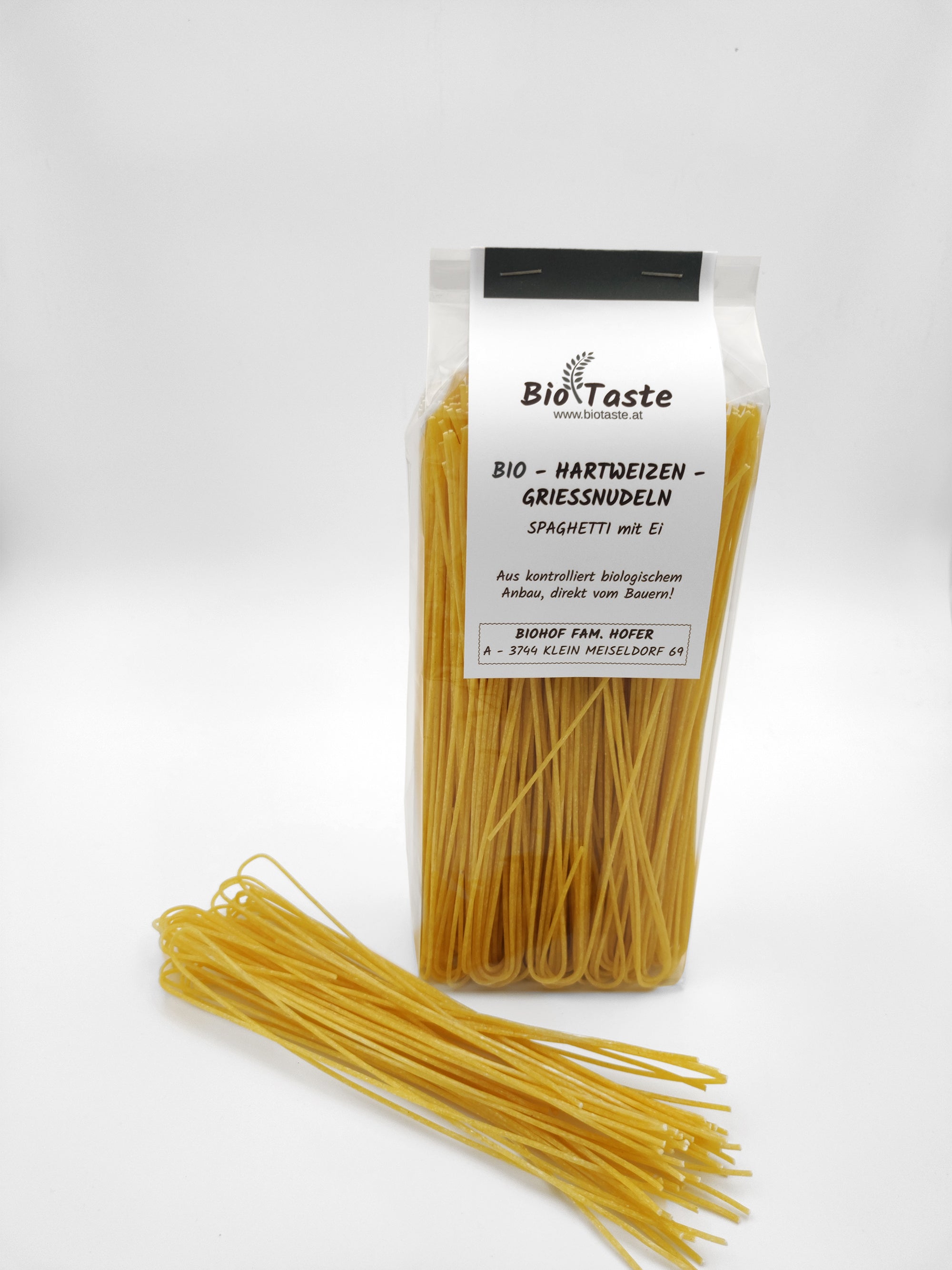 Bio Hartweizengrieß Spaghetti mit Ei 500g