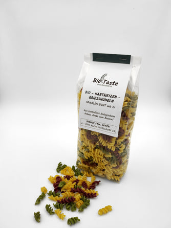 Bio Hartweizengrieß Spiralen bunt mit Ei 500g