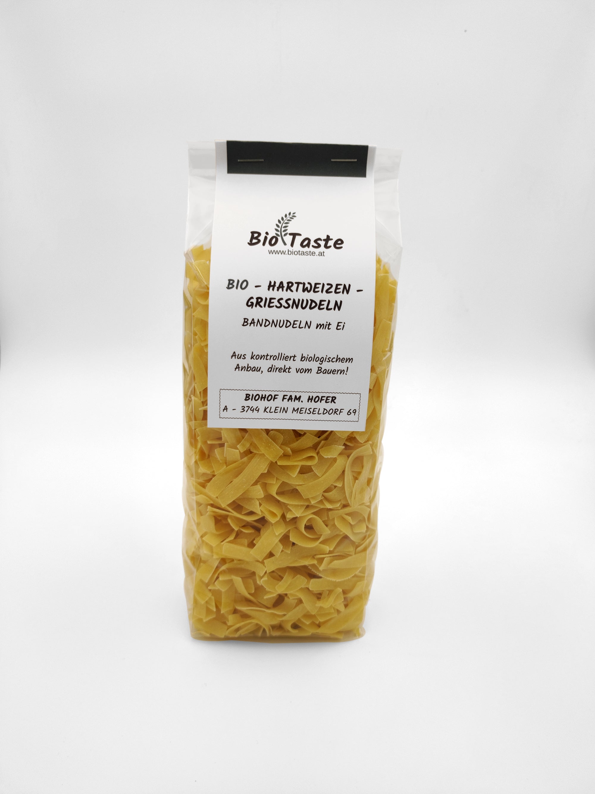 Bio Hartweizengrieß Bandnudeln mit Ei 500g