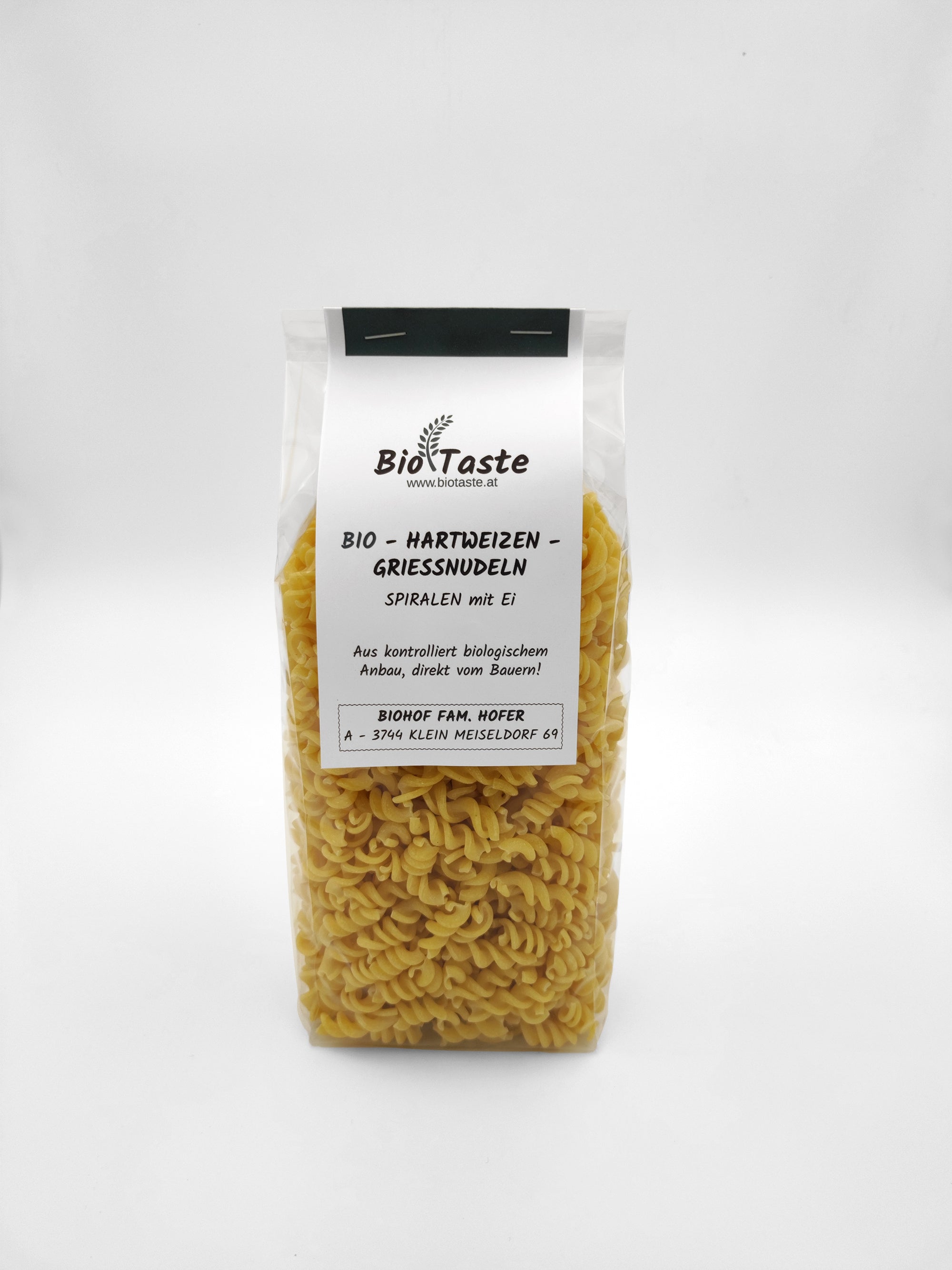 Bio Hartweizengrieß Spiralen mit Ei 500g