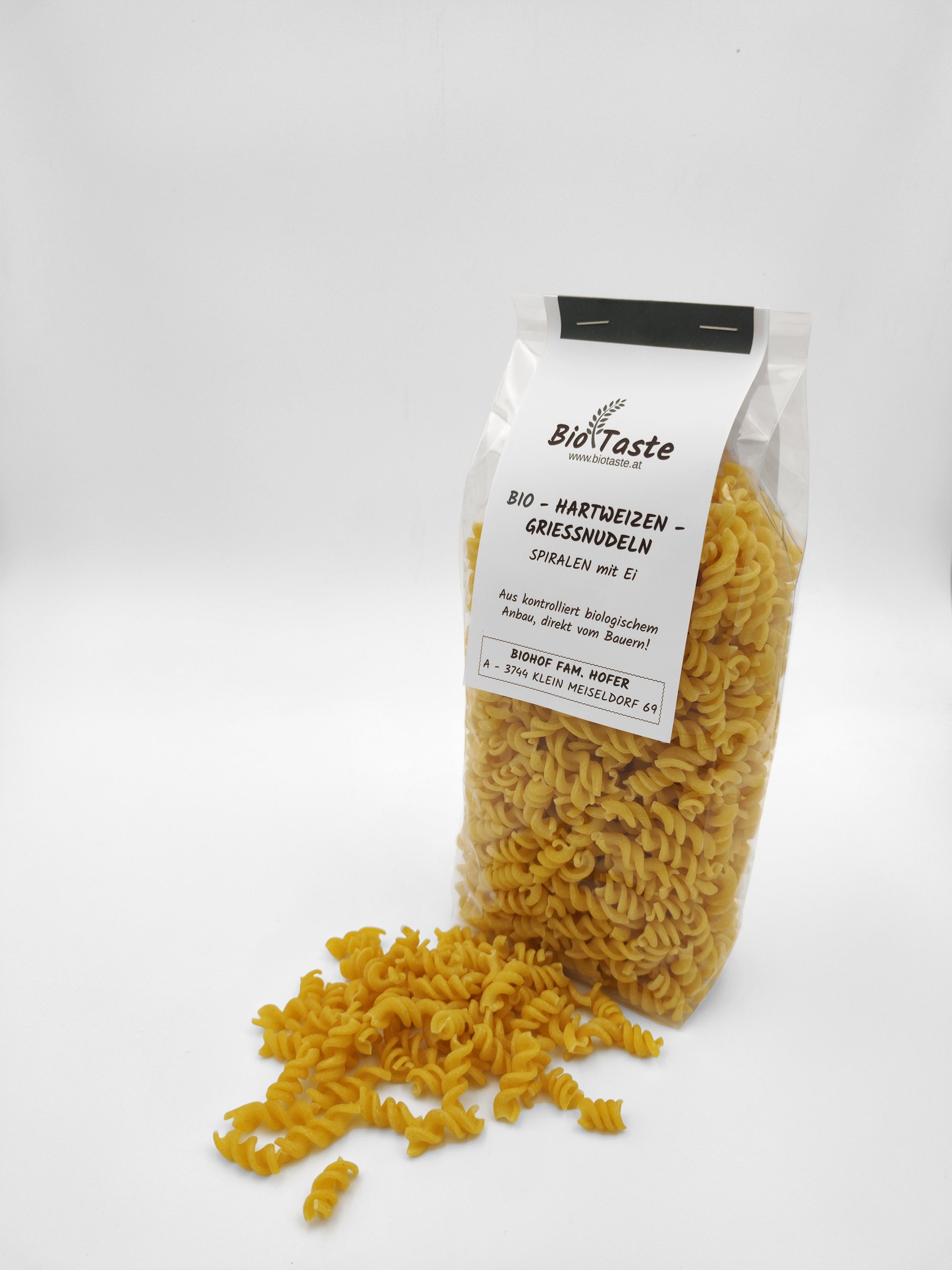 Bio Hartweizengrieß Spiralen mit Ei 500g