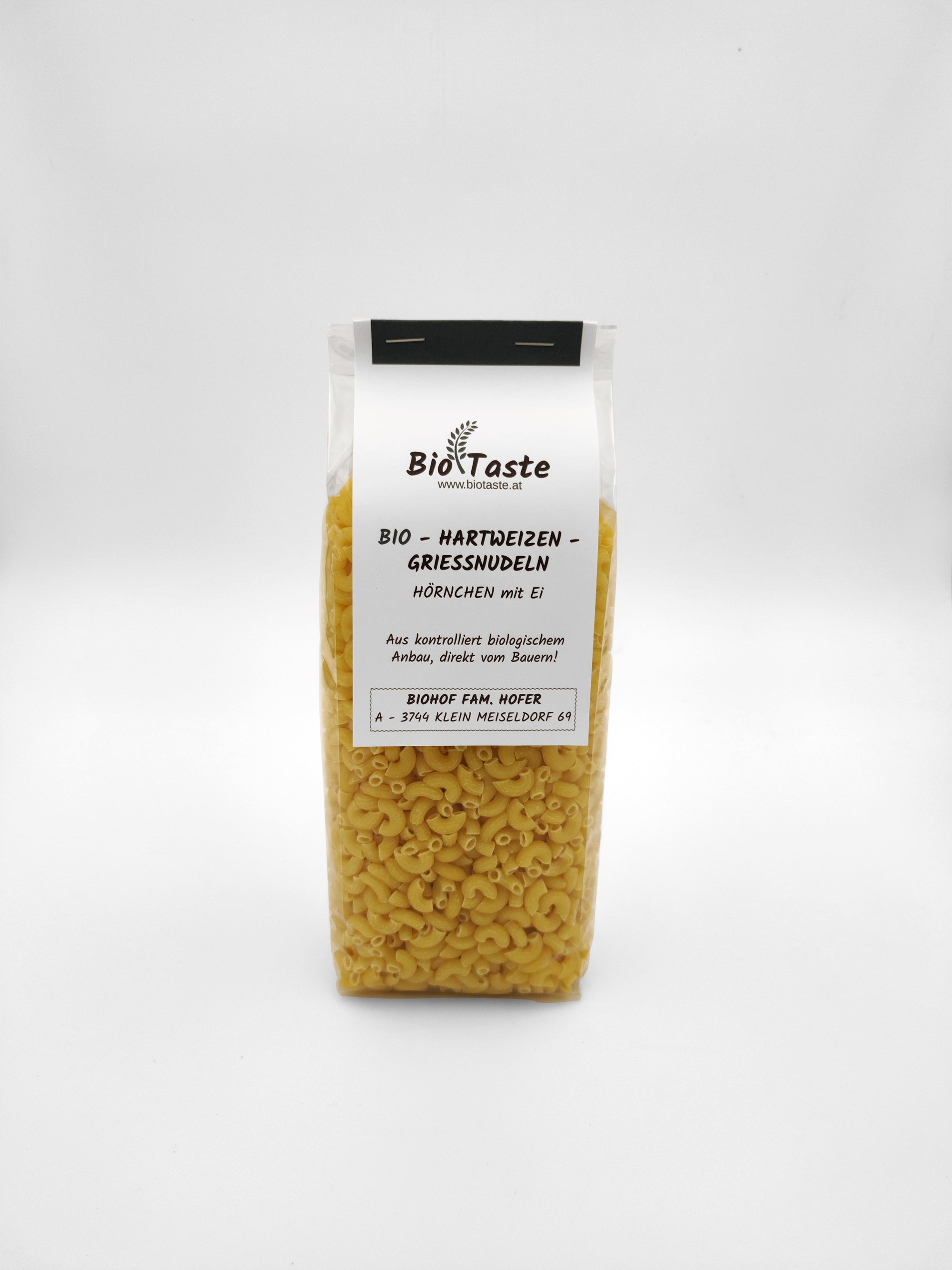 Bio Hartweizengrieß Hörnchen mit Ei 500g