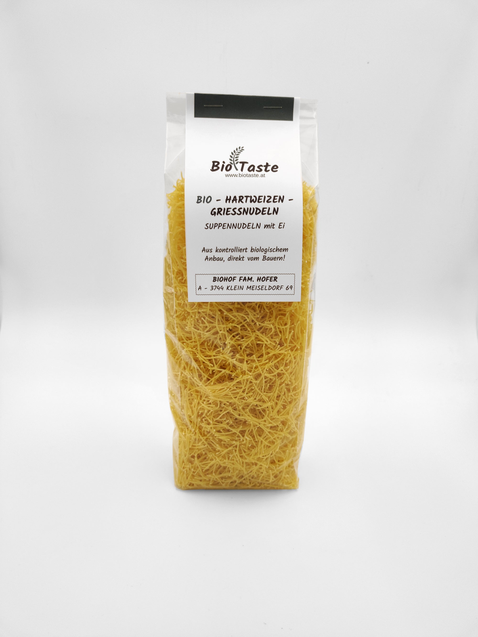 Bio Hartweizengrieß Suppennudeln mit Ei 500g